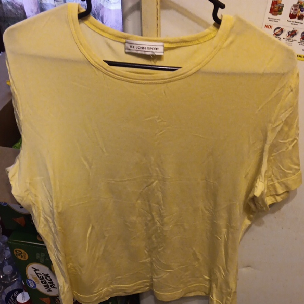 St. John's Bay Yellow Relaxed Short Sleeve T-Shirt